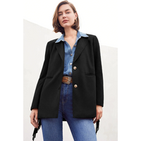 Cicy Bell Womens Black Fringe Jacket