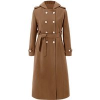 Cicy Bell Womens Brown Long Hooded Coat