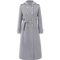 Cicy Bell Womens Grey Long Hooded Coat