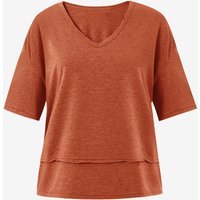 Womens Brick Red Summer V Neck T Shirts | CicyBell