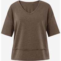Womens Brown Summer V Neck T Shirts | CicyBell