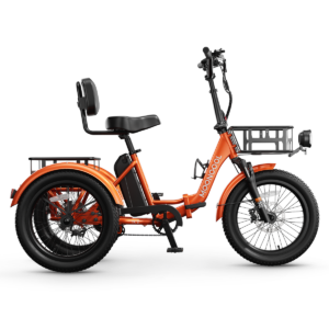 TK2 Folding Electric Trike - Vibrant Orange-Gloss