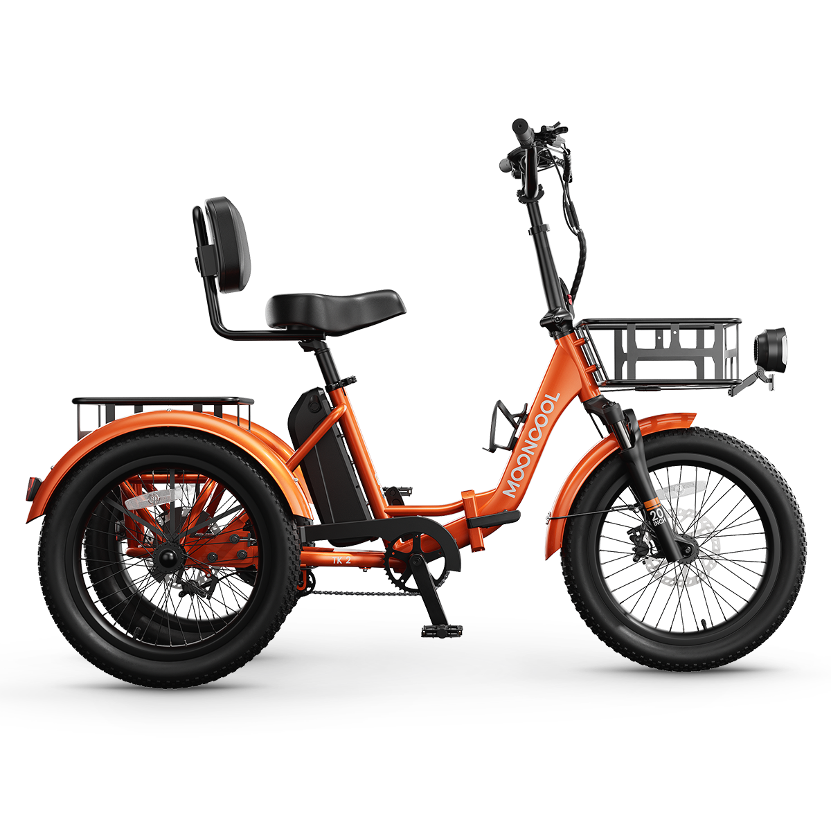 TK2 Folding Electric Trike - Vibrant Orange-Gloss