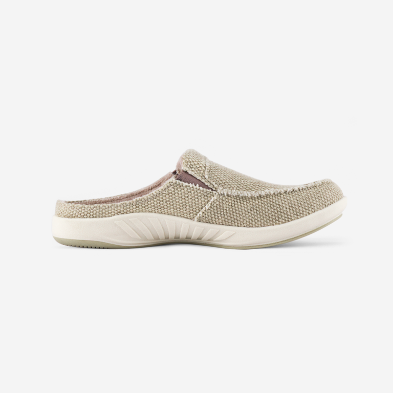 1-Men's Canvas Slippers - Beige / 8 US