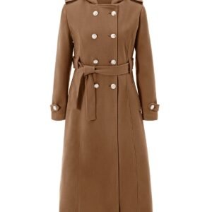 Cicy Bell Womens Brown Long Hooded Coat - Brown / Small