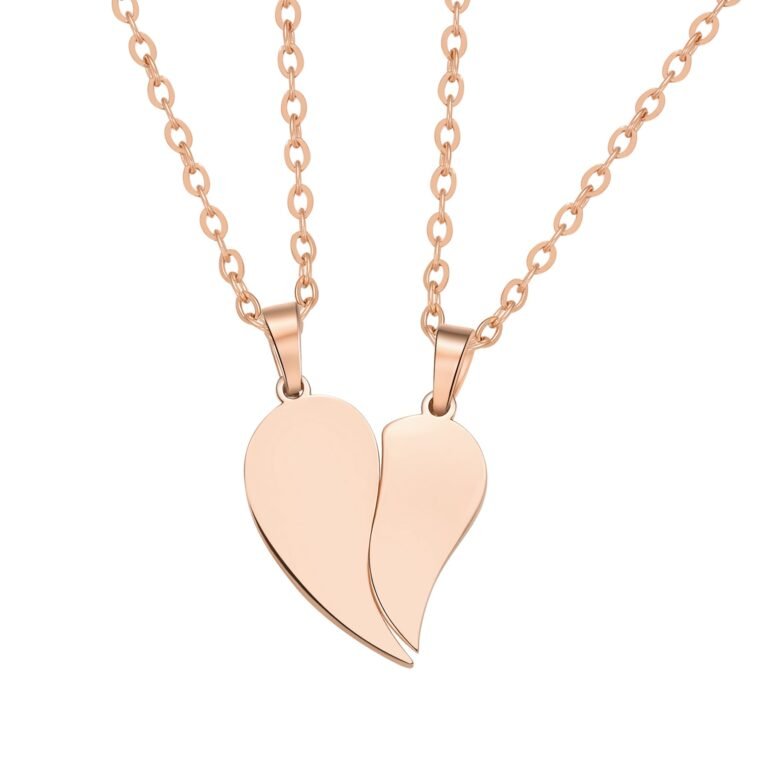 Connected Love Hearts Necklace Set Waterproof - Rose Gold