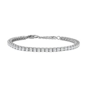 Crystal Tennis Bracelet Waterproof - Silver