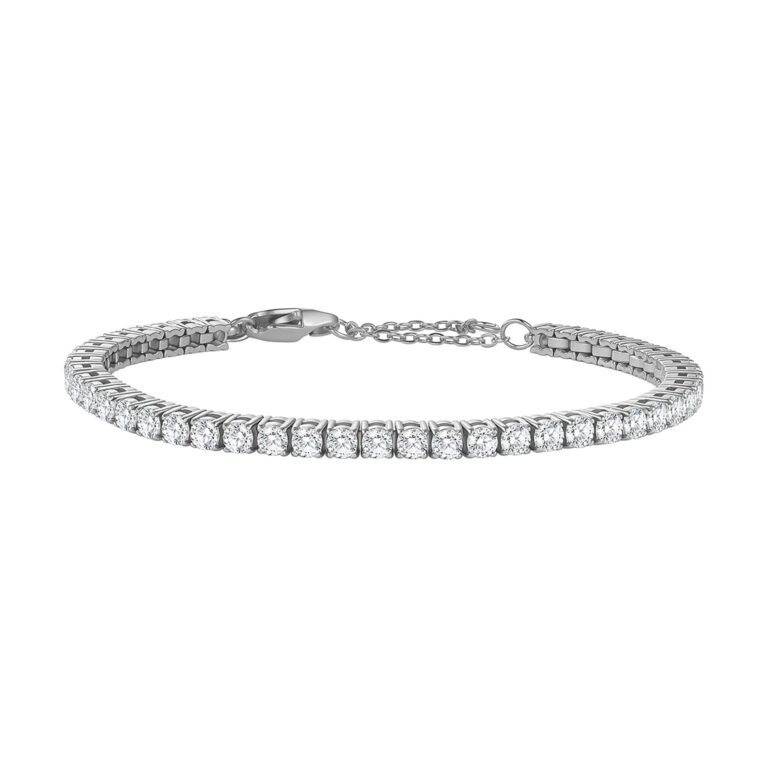 Crystal Tennis Bracelet Waterproof - Silver