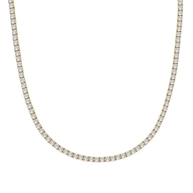 Crystal Tennis Choker Waterproof - Gold