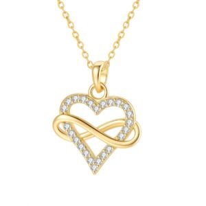 Dainty Endless Love Necklace Sterling Silver - Gold / Pendant Only