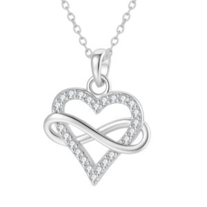 Dainty Endless Love Necklace Sterling Silver - Silver / Pendant Only