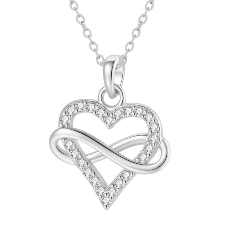 Dainty Endless Love Necklace Sterling Silver - Silver / Pendant Only