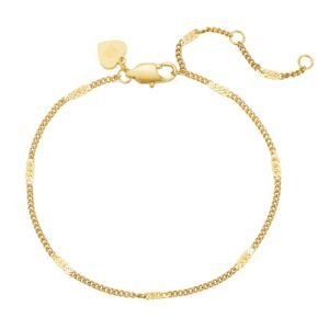 Dainty Flattened Chain Bracelet Waterproof - Gold