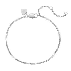 Dainty Flattened Chain Bracelet Waterproof - Silver