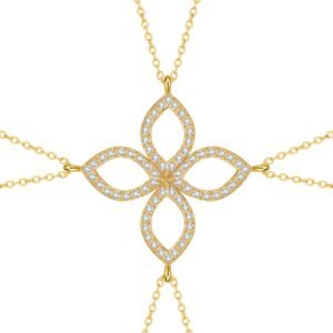 Friendship Souls Four Crystal Necklace Set Waterproof - Gold