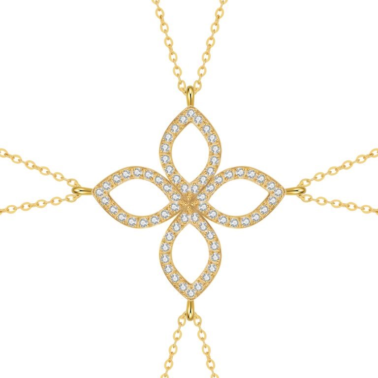 Friendship Souls Four Crystal Necklace Set Waterproof - Gold