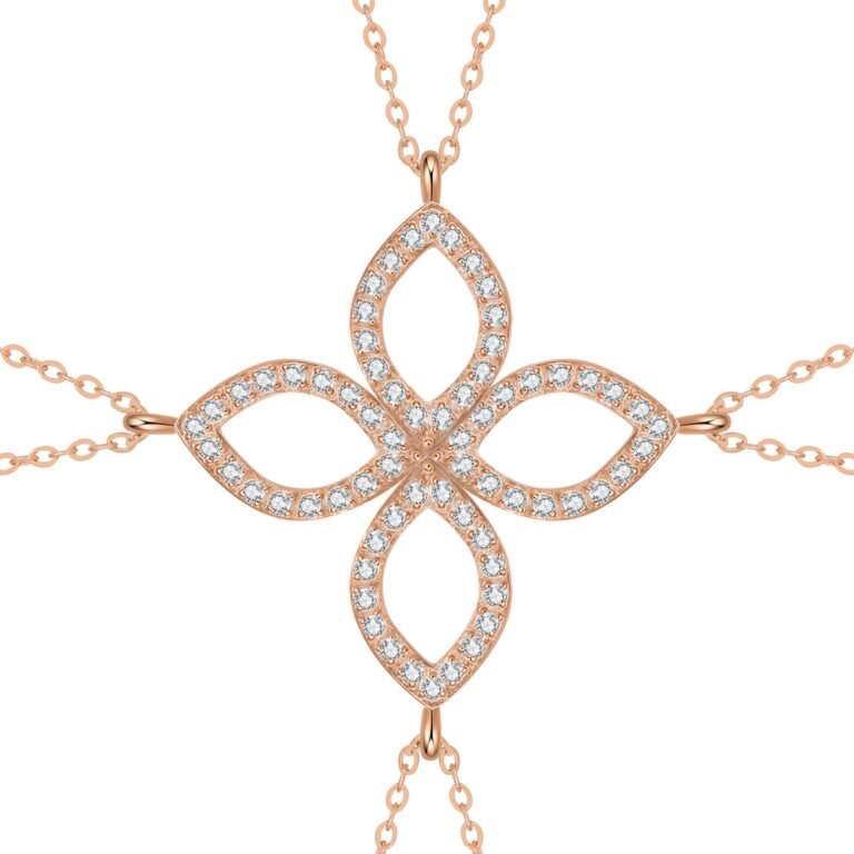 Friendship Souls Four Crystal Necklace Set Waterproof - Rose Gold