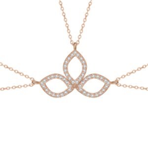 Friendship Souls Three Crystal Necklace Set Waterproof - Rose Gold