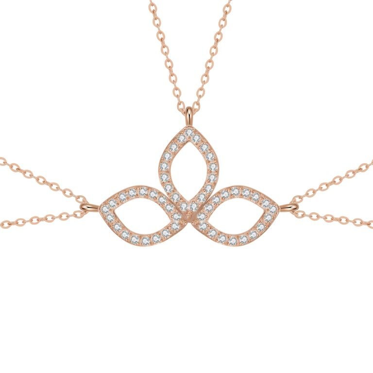 Friendship Souls Three Crystal Necklace Set Waterproof - Rose Gold