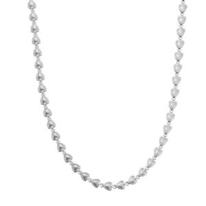 Heart Link Choker Waterproof - Silver