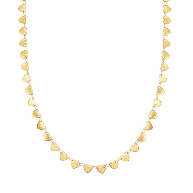 Linked Heart Statement Choker Waterproof - Gold