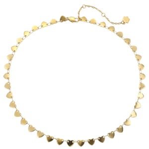 Linked Heart Statement Choker Waterproof - Gold