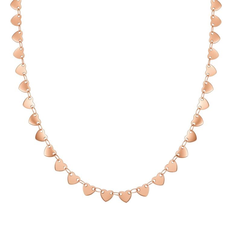 Linked Heart Statement Choker Waterproof - Rose Gold