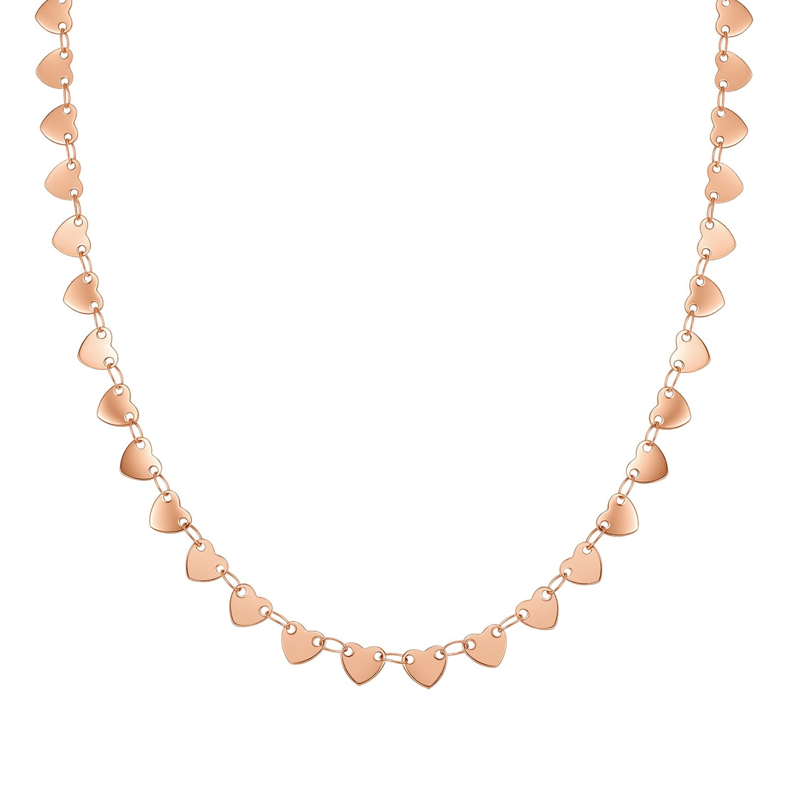 Linked Heart Statement Choker Waterproof - Rose Gold