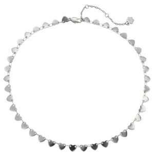 Linked Heart Statement Choker Waterproof - Silver