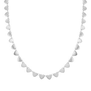 Linked Heart Statement Choker Waterproof - Silver