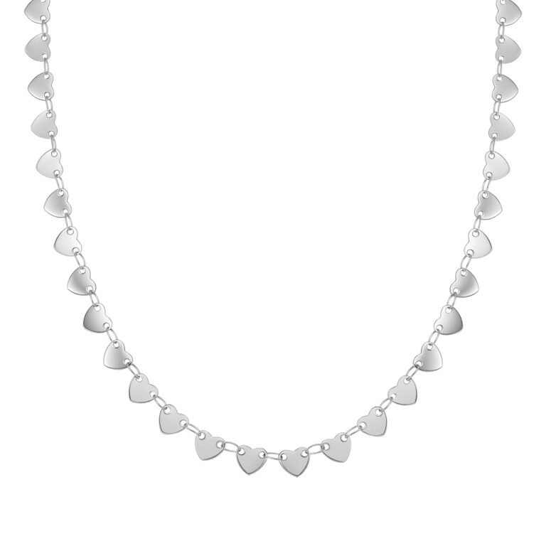 Linked Heart Statement Choker Waterproof - Silver