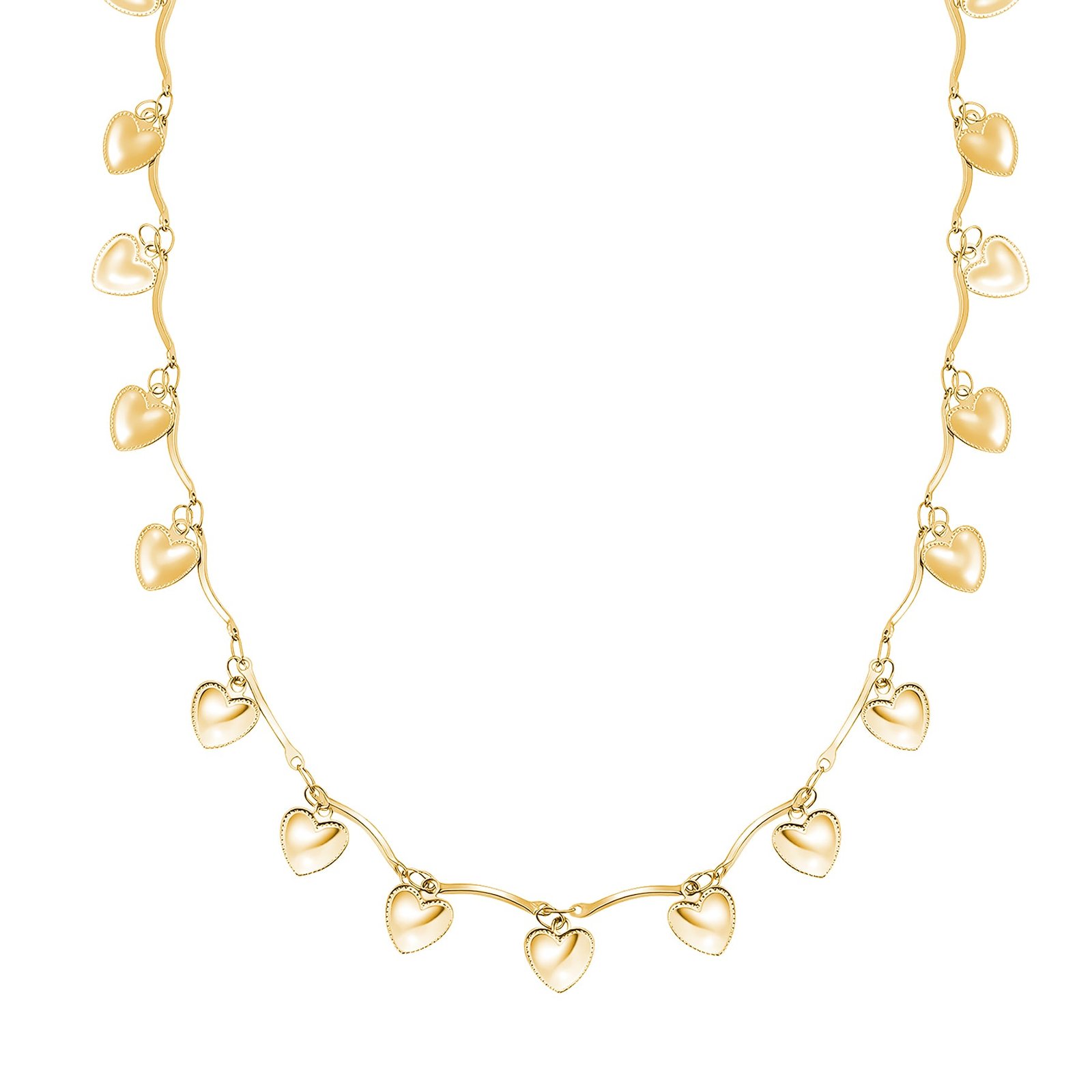 Love Heart Statement Necklace Waterproof - Gold