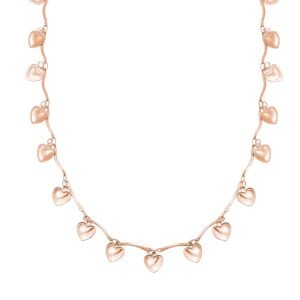 Love Heart Statement Necklace Waterproof - Rose Gold