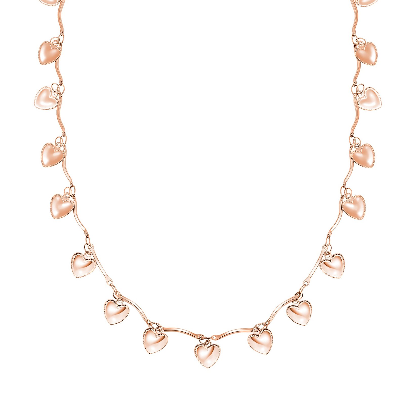 Love Heart Statement Necklace Waterproof - Rose Gold