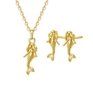 Mermaid Jewelry Set Sterling Silver - Gold
