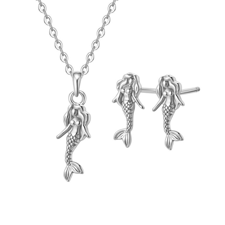 Mermaid Jewelry Set Sterling Silver - Silver
