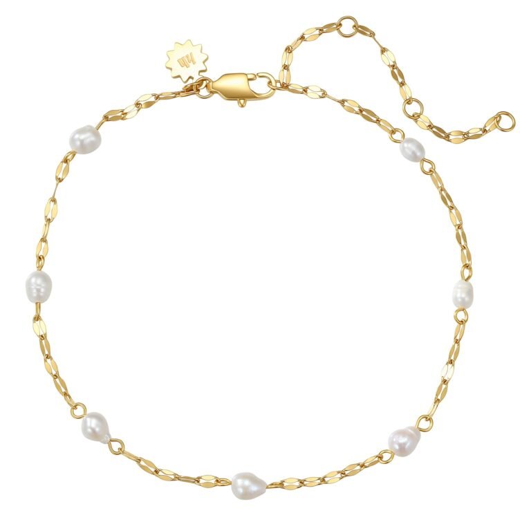 Rolo Chain Pearl Anklet Waterproof - Gold