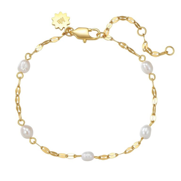 Rolo Chain Pearl Bracelet Waterproof - Gold
