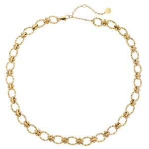 Textured Link Statement Choker Waterproof - Gold