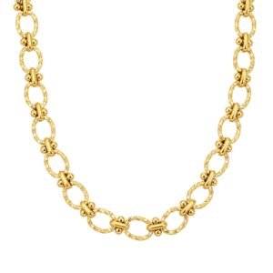Textured Link Statement Choker Waterproof - Gold