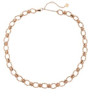Textured Link Statement Choker Waterproof - Rose Gold