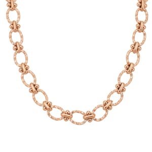 Textured Link Statement Choker Waterproof - Rose Gold
