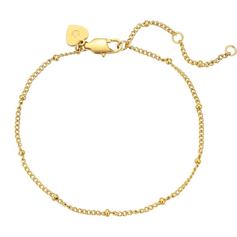 Dainty Bobble Chain Bracelet Waterproof - Gold
