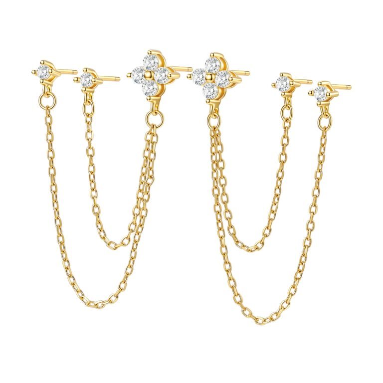 Daisy Triple Stud Earrings Sterling Silver - Gold