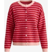 Women Red Striped Button Down Sweater | CicyBell