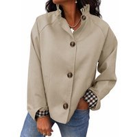 Womens Dark Khaki Ruffle Short Trench Coat | CicyBell