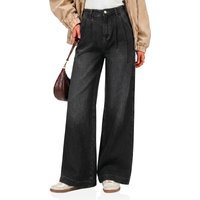 Womens Black Baggy Wide Leg Jeans| CicyBell