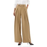 Womens Khaki Wide Leg Dressy Pants | CicyBell