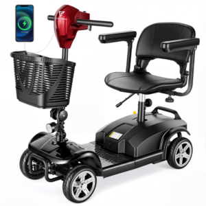 Vanpowers VanSwift Personal Compact Scooter - Obsidian Black and Lava Red / One-Size