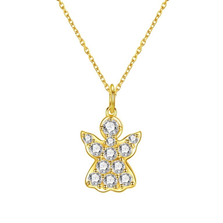 Angel Protector Pendant Necklace 14K Gold - Gold